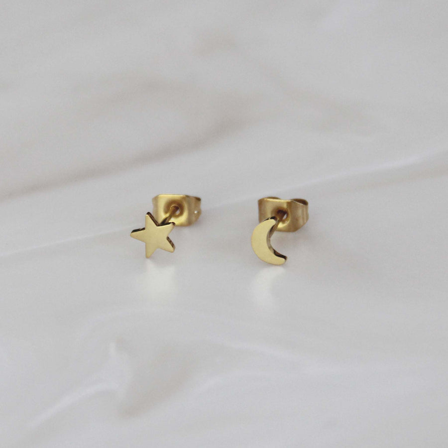 STAR AND MOON STUDS