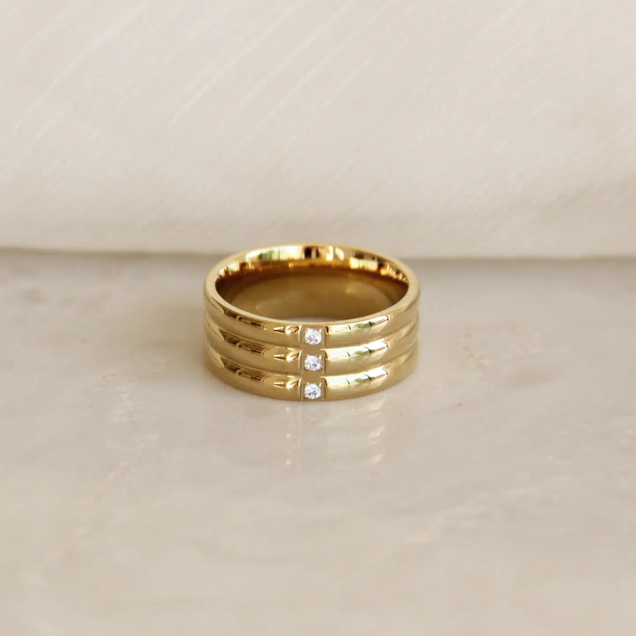 LAYERED 3 CZ CIGAR BAND