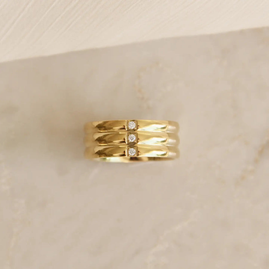 LAYERED 3 CZ CIGAR BAND