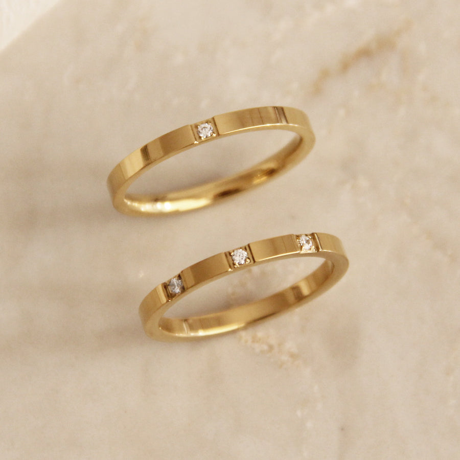 SINGLE OR TRIPLE CZ STONE BAND