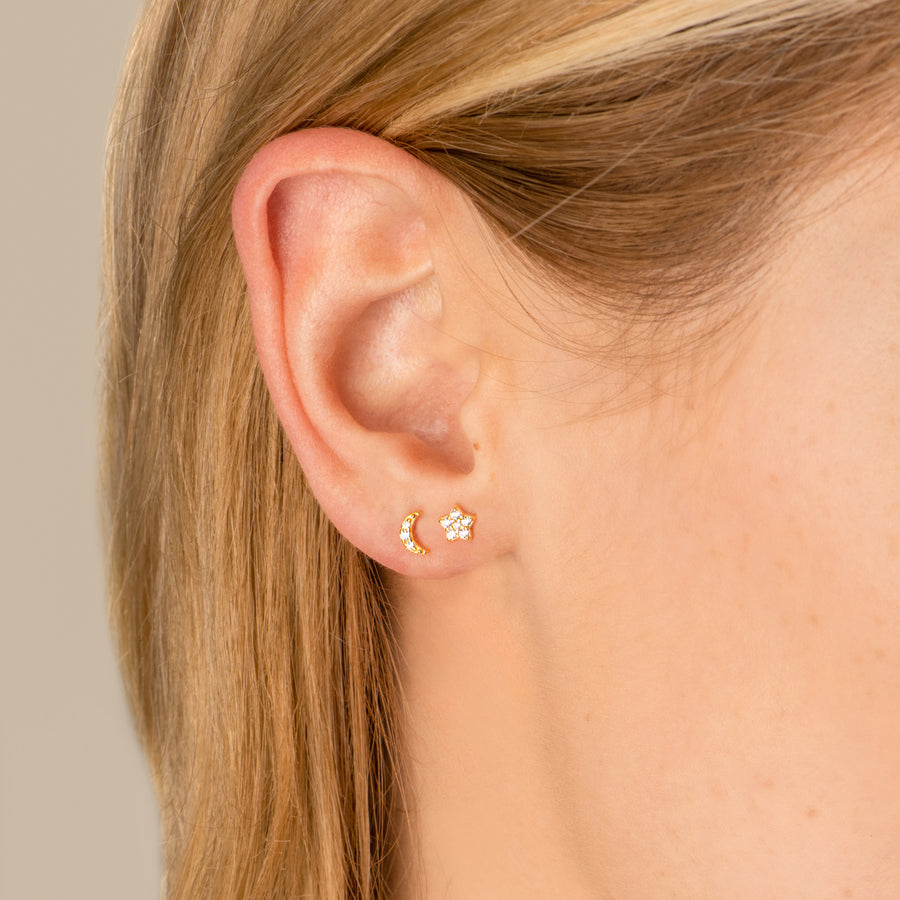 PAVE MOON STUDS
