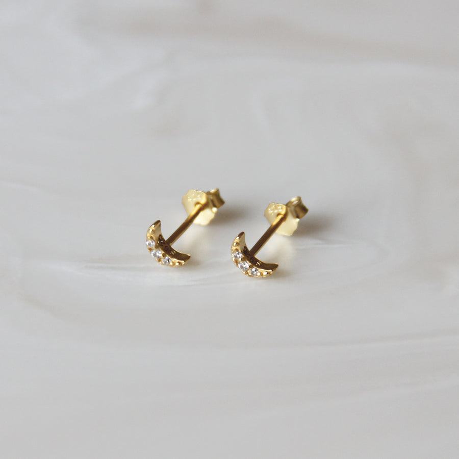 PAVE MOON STUDS