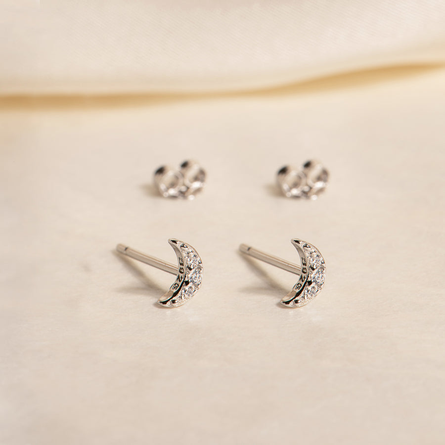 PAVE MOON STUDS