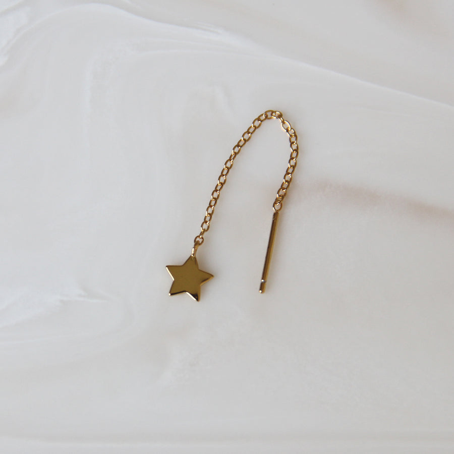 STAR THREADER EARRING (SINGLE or PAIR)