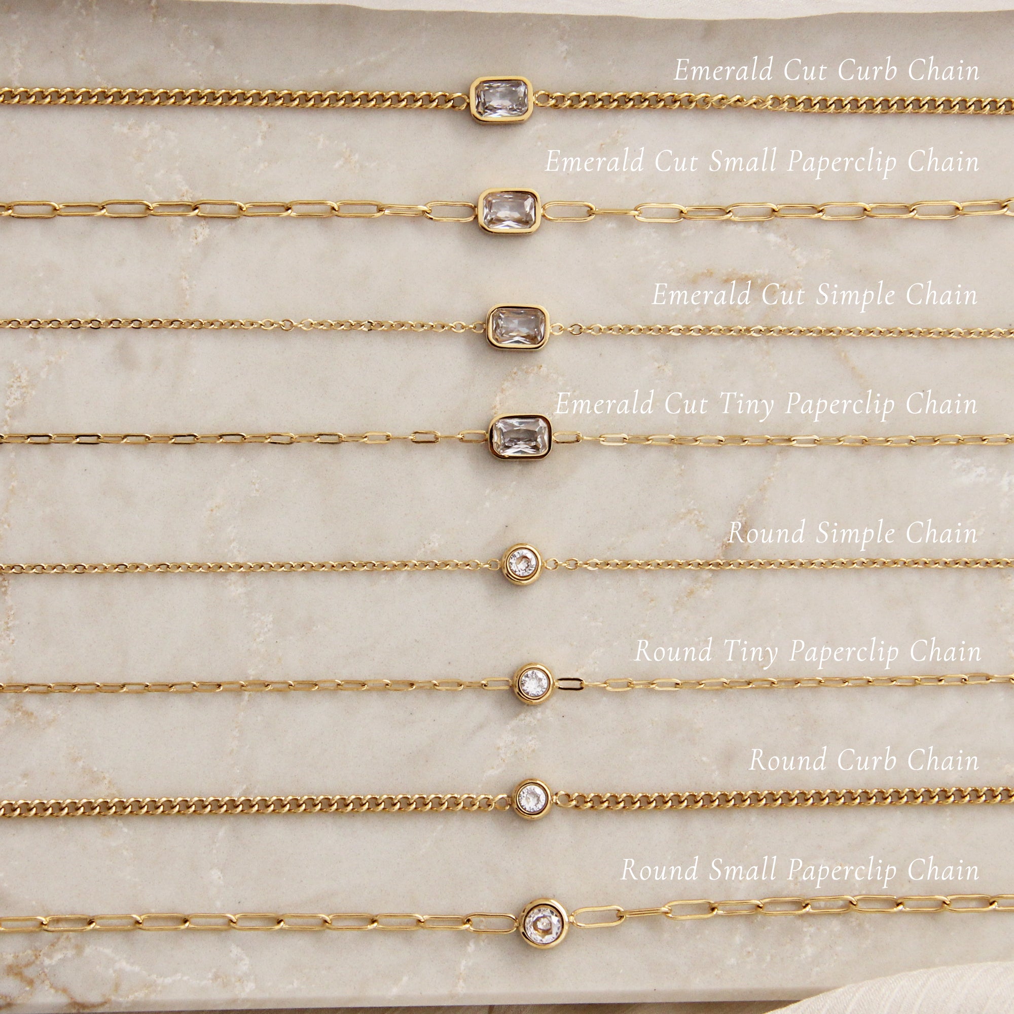 CZ BEZEL CHAIN NECKLACE – MAIVE