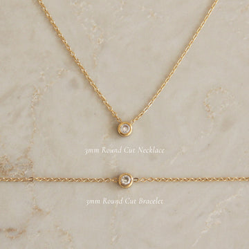 ROUND CZ NECKLACE AND BRACELET SET