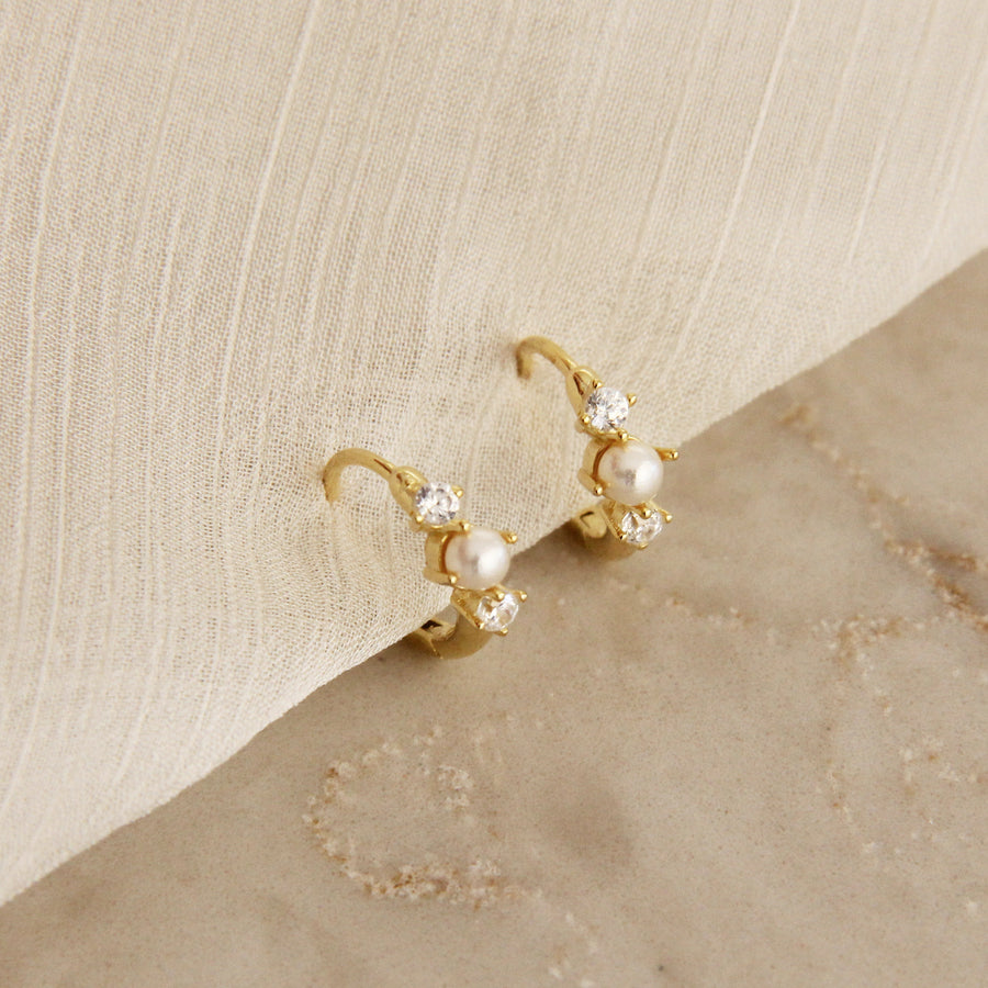 PEARL CZ HOOPS