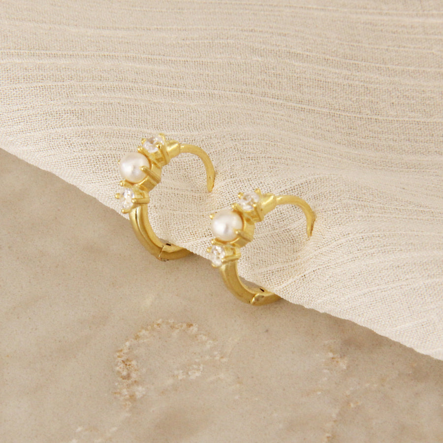 PEARL CZ HOOPS