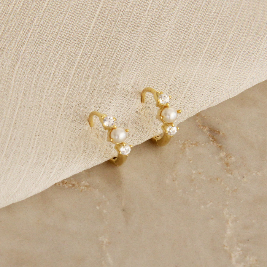 PEARL CZ HOOPS