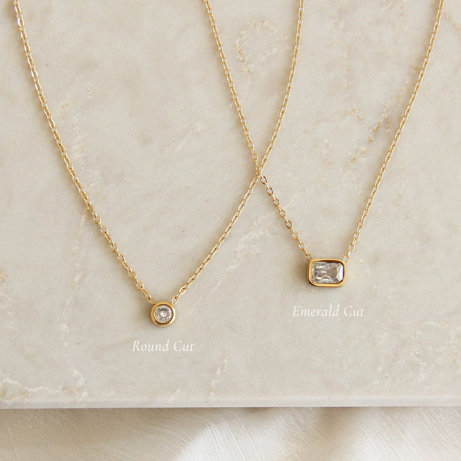 CZ BEZEL CHAIN NECKLACE