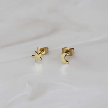 STAR AND MOON STUDS